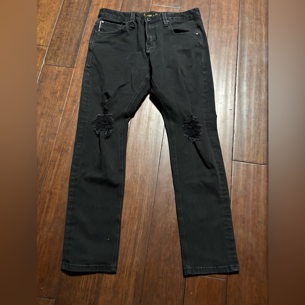 Privilege Society Men's Black Distressed Slim Fit Jeans U